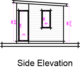 Side Elevation of a Garden Room