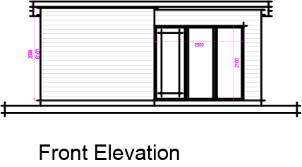 Front Elevation of a Garden Room