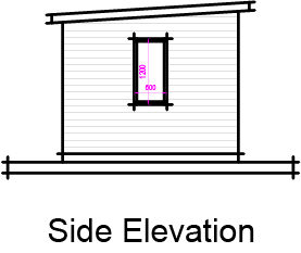 Side Elevation plan of a garden room