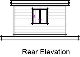 Rear Elevation profile of a garden pod